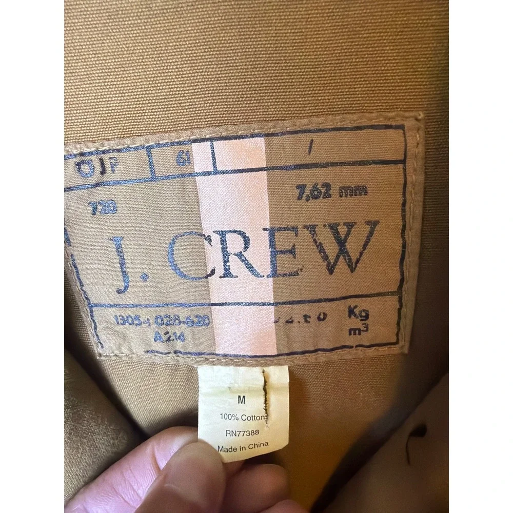 J. Crew Field Jacket Womens Medium Brown Cotton Canvas Utility Safari Coat